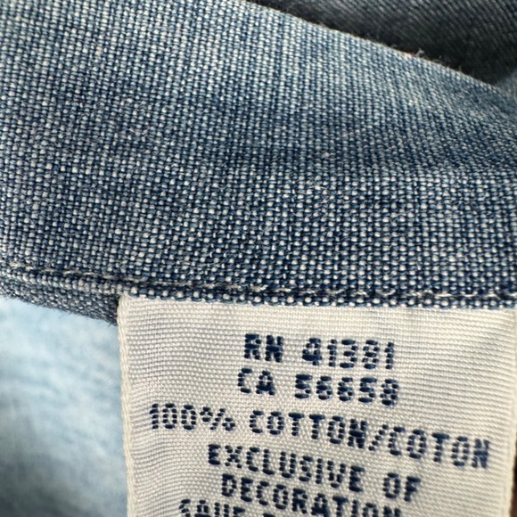 Ralph Lauren Slim Fit Chambray Button Down Shirt Mens M Blue Long Sleeve Logo - Picture 6 of 8